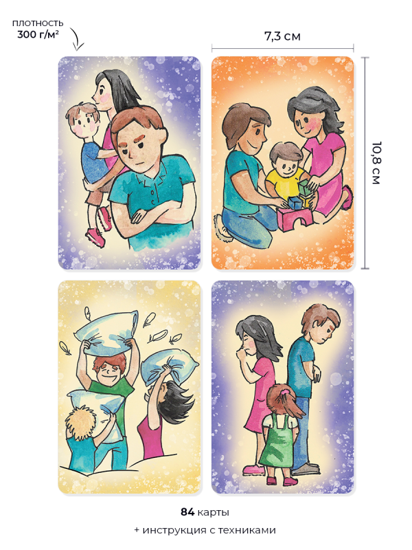 Метафорические карты Мама, Папа и Я. Работа с детско-родительскими отношениями карты + брошюра