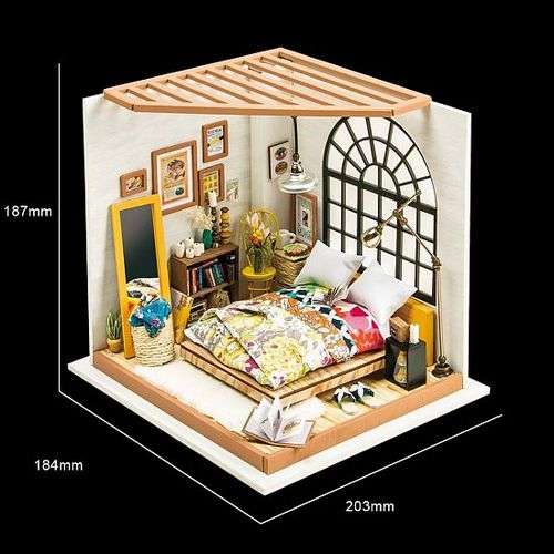 3D saliekama miniatūra ROBOTIME  Guļamistaba