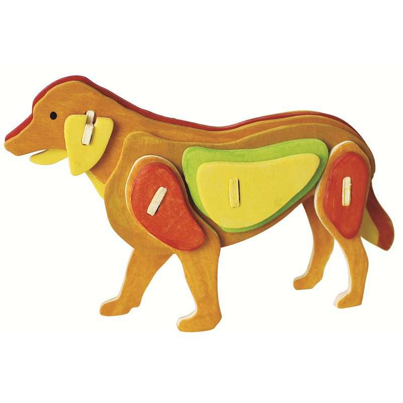 Деревянный 3D-пазл-раскраска ROBOTIME Собака