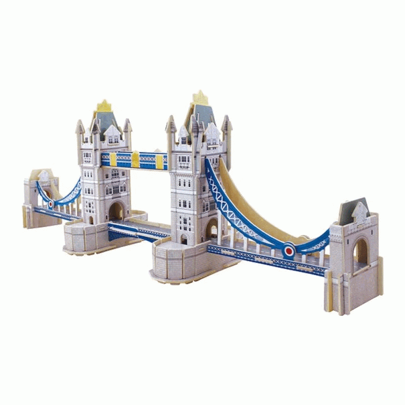 Koka puzle ar krāsainu papīru Tower Bridge