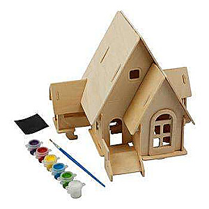 Koka 3D puzle krāsošanai ROBOTIME House