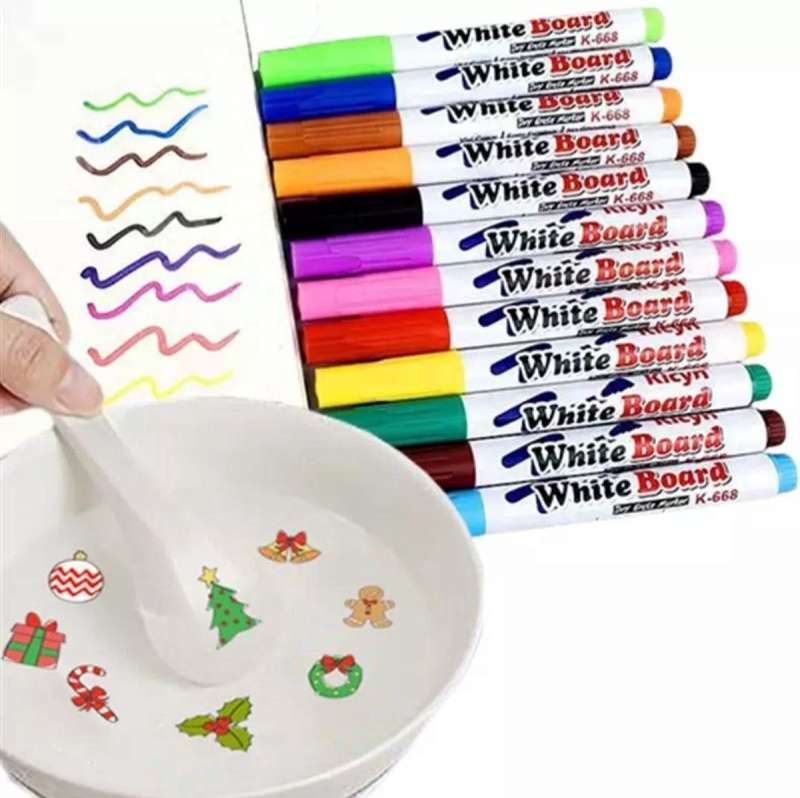 Цветные маркеры для белой доски и водяных ручек 12 шт.