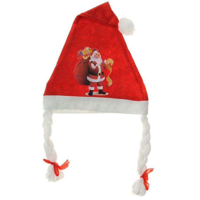 Jaungada cepure Santa Klauss ar bizēm, 40x27 cm, mix