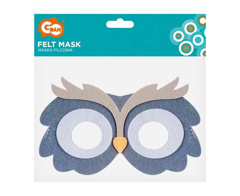 Filca maska - Owl, size 18 x 11 cm