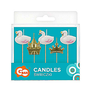 Sveču komplekts Swans, 5 gab.