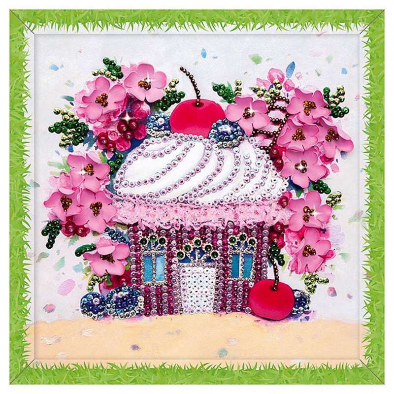 Radošais komplekts mozaīka no spīdumiem "Ķiršu deserts" 30 x 30 cm