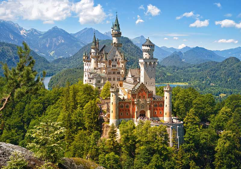 Puzle Skats uz Neuschwanstein pili, Vācija 500 gab.