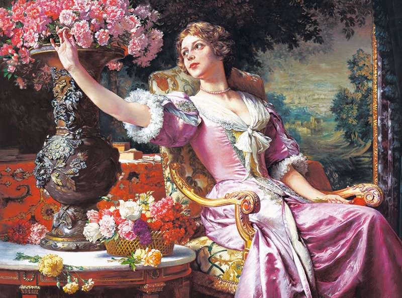 Puzle Copy of Lady in Purple Dress, W.Czachórski  3000 detaļas.