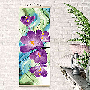 Glezna pēc numuriem 35X90 krāsains audums PANNO. VIOLETA KROKUSS 32 krāsas