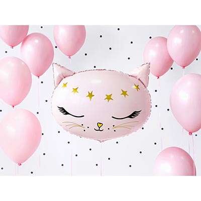 Фольгированный шар Кошка, 48x36см, розовый