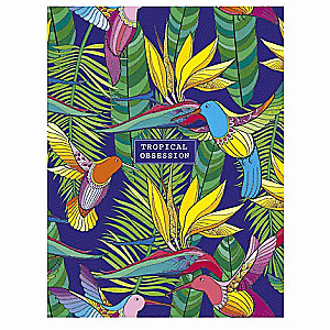 A5 piezīmju grāmata, 80 lapas līnijā Tropical Obsession, assorti