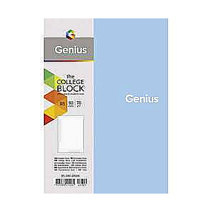 B5 formāta burtnīca, 80 lapas rūtiņās Genius, assorti