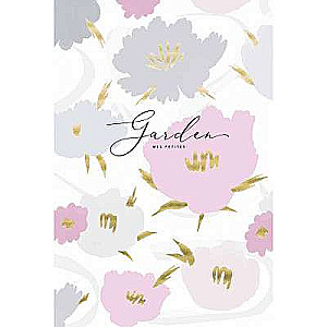 B5 formāta piezīmju grāmatiņa, 80 lapas rūtiņās Garden, assorti