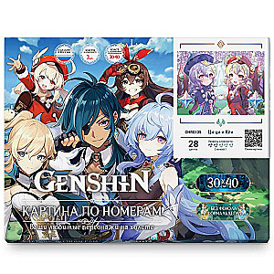 Glezna pēc numuriem Genshin Cī Cī un Kli 2