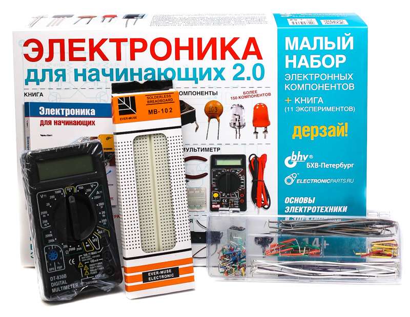 Elektronika iesācējiem 2.0. MAZS KOMPLEKTS + grāmata 11 eksperimenti