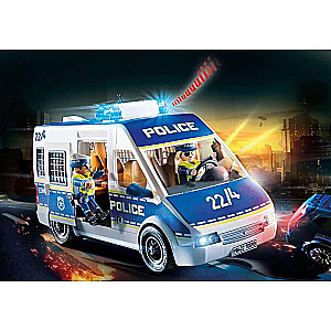 Policijas furgons ar gaismu un skaņu