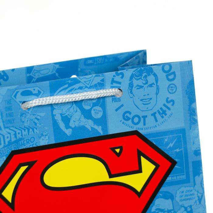 Пакет подарочный - Superman, 180х223х100 мм 