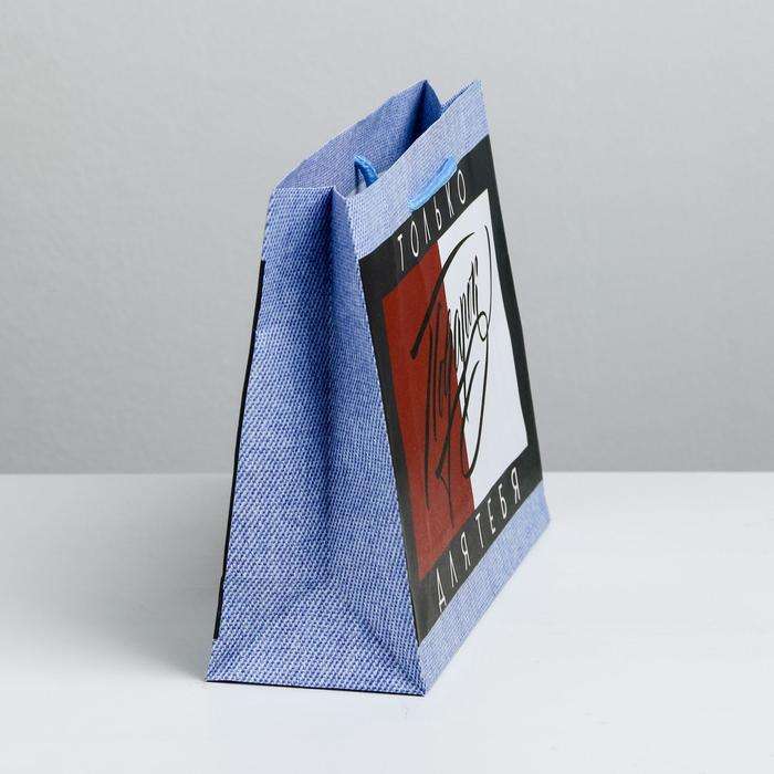 Horizontāls laminēts dāvanu maisiņš  - Dāvana, MS 23 × 18 × 8 cm