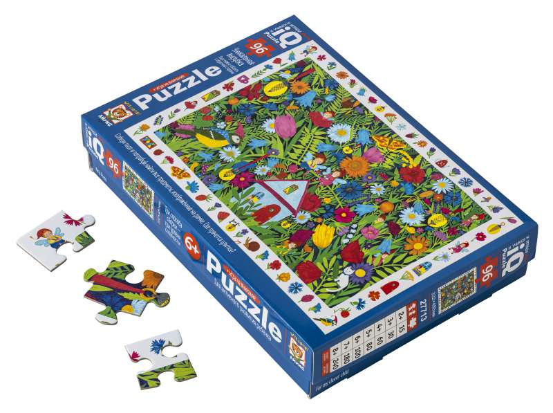IQ Puzle ar attīstošo spēli 96 gab. Mājiņa ziedos 6+