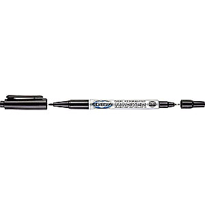Pastāvīgais marķieris CD/DVD melns divpusējs 2mm-0.5mm