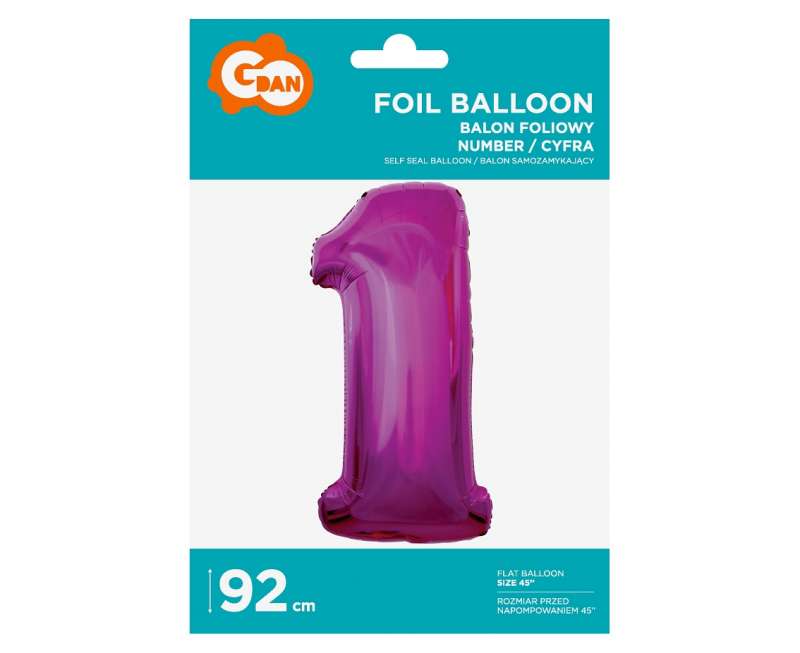 Folijas balons 45/92cm 1, rozā