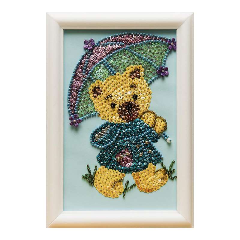 Radošais komplekts Mozaīka no pērļu Medviediņš 19 x 27 cm