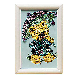 Radošais komplekts Mozaīka no pērļu Medviediņš 19 x 27 cm