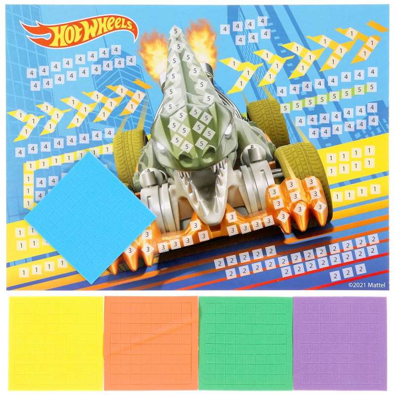 EVA aplikācija Hot Wheels, mīkstā mozaīka, 17x23 cm
