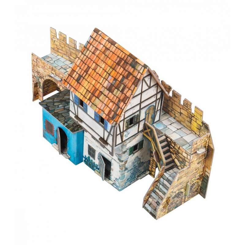 Saliekamais modelis - Māja pie sienas. Viduslaiku pilsētiņa