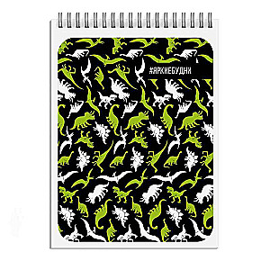 Bloknot, A6, 102x139 mm, 80 l, DINO PATERNS