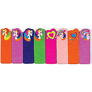 Līmplēves indeksi UNICORNS, papīra, 8 krāsaini, 50x15mm, 15 lapas