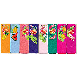 Līmplēves indeksi FLAMINGO, papīra, 8 krāsas, 50x15mm, 15 lapas