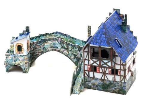 Сборная модель из картона - Мост. Средневековый город