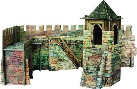 Игрушка из картона - Крепостная стена. Средневековый город