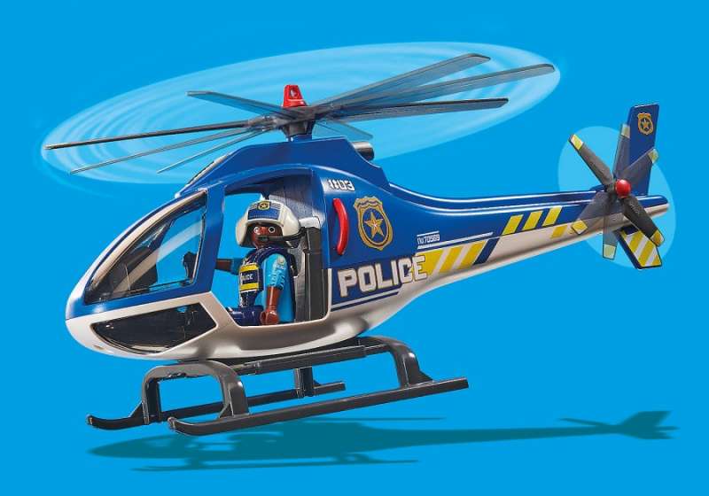 Полицейский вертолет Погоня с парашютом