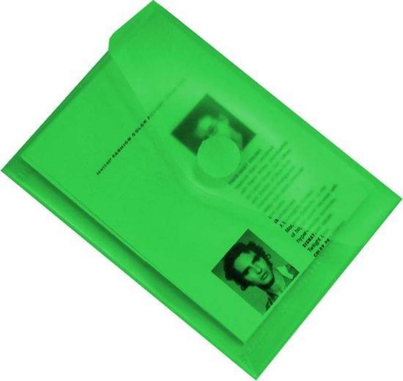 Папка-конверт, А7, 85 * 120мм, зеленая 