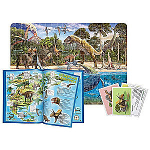 Liels dāvanas ziņkārīgajiem Dinosauri (Pužlis 260 daļas + Atlants ar uzlīmēm + Spēļu kartītes)