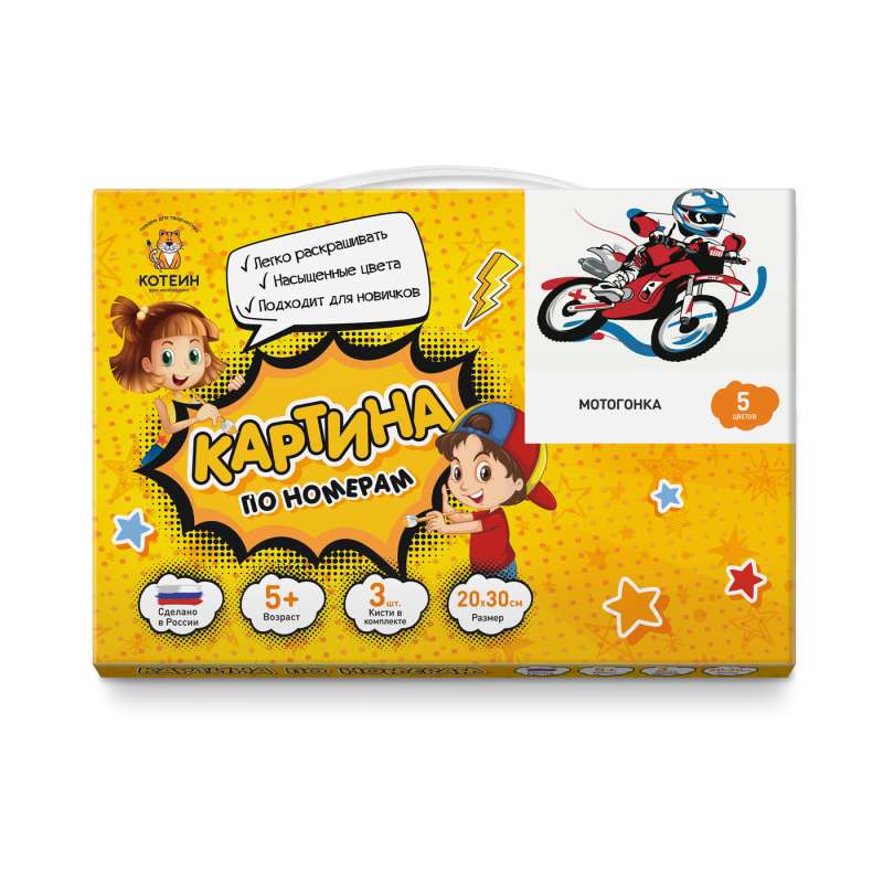 Glezna pēc numuriem 20x30 MOTOGONKA (5 krāsas)