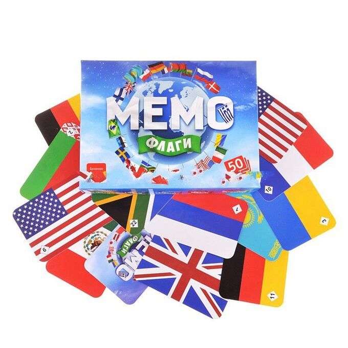 Мемо 2 в 1 Мировые достопримечательности и Флаги стран 
