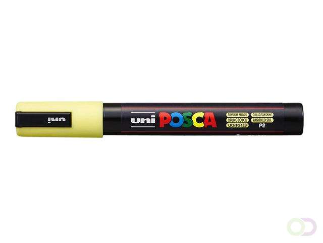 Ūdens bāzes marķieris UNI Posca PC-5M pasteļdzeltenā krāsā