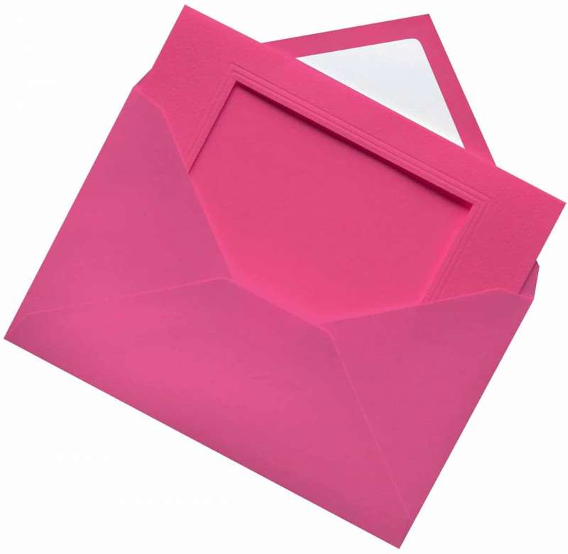 Загатовка открытки с конвертамиFOLIA 11x18см_ прямоугольный розовый