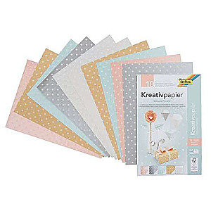 Dekoratīvais papīrs FOLIA  Velūra punkti  240 x 340 mm,10lpp 5 krāsas