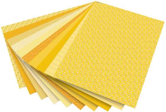  Дизайнерский картонный набор FOLIA Basics желтый 24x34см, 30 страниц Mix