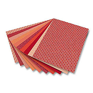 Dizaina kartona komplekts FOLIA Basics red 24x34cm, 30lpp Mix