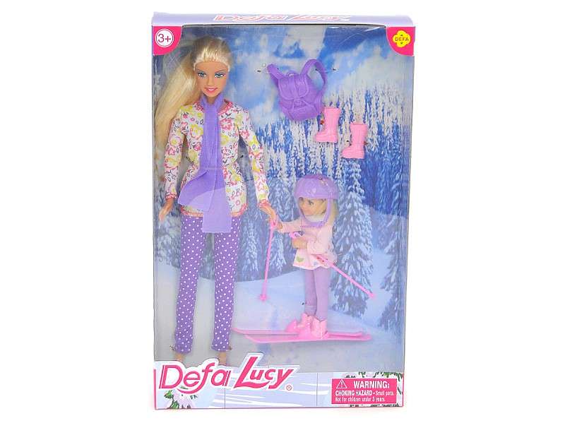 Кукла с аксессуарами Defa Lusy Skier с малышкой 29см