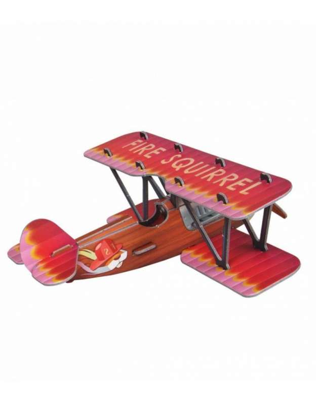 Сборная игрушка из картона - Самолетик (красный) 