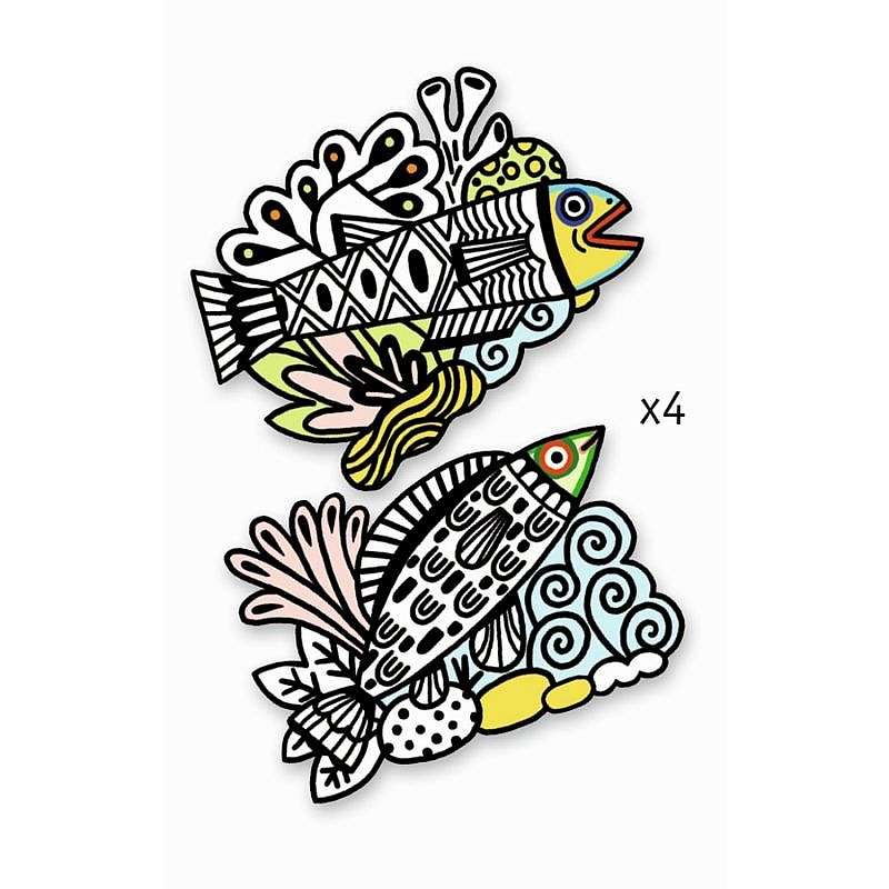 Бархатные раскраски –  "Рыбки"