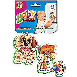 Mīkstie magnētiskie puzles (Baby puzzle) - Mājdzīvnieki
