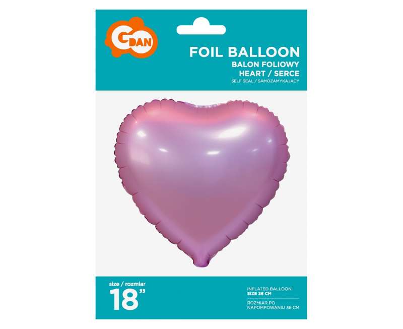 Follija balons "Sirds rozā matēts" 18"