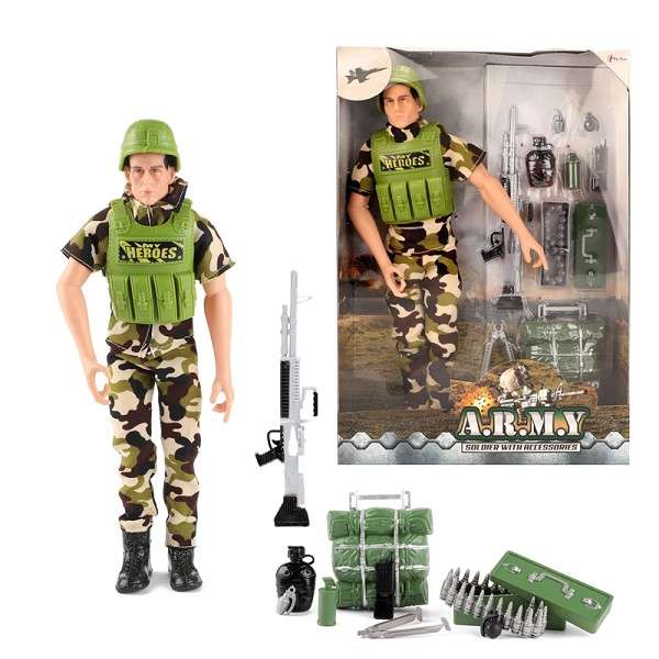 Кукла-солдатик с аксессуарами